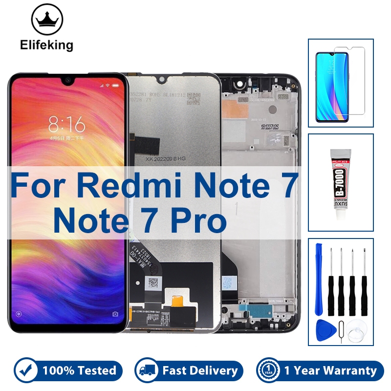 LCD สําหรับ Xiaomi Redmi หมายเหตุ 7 หมายเหตุ 7 Pro จอแสดงผล Touch Digitizer Assembly M1901F7G M1901F