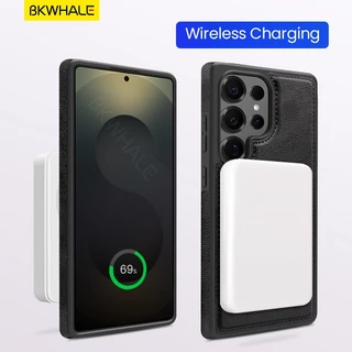 SAMSUNG BKWHALE Magnetic Card Holderเคสโทรศัพท์สําหรับSamsung Galaxy S26 S25 S24 Ultra S25Edge S26+ S25+ S24+ S23 S22 Ultra S22 + S24FEพร้อมกระเป๋าบัตรแม่เหล็กหนังปกหลังปลอก