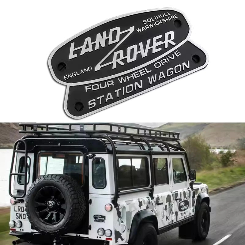 การปรับเปลี่ยนป้ายท้ายรถโลหะคุณภาพสูง 3D สําหรับ Land Rover Defender 110 Anniversary Edition, Discov
