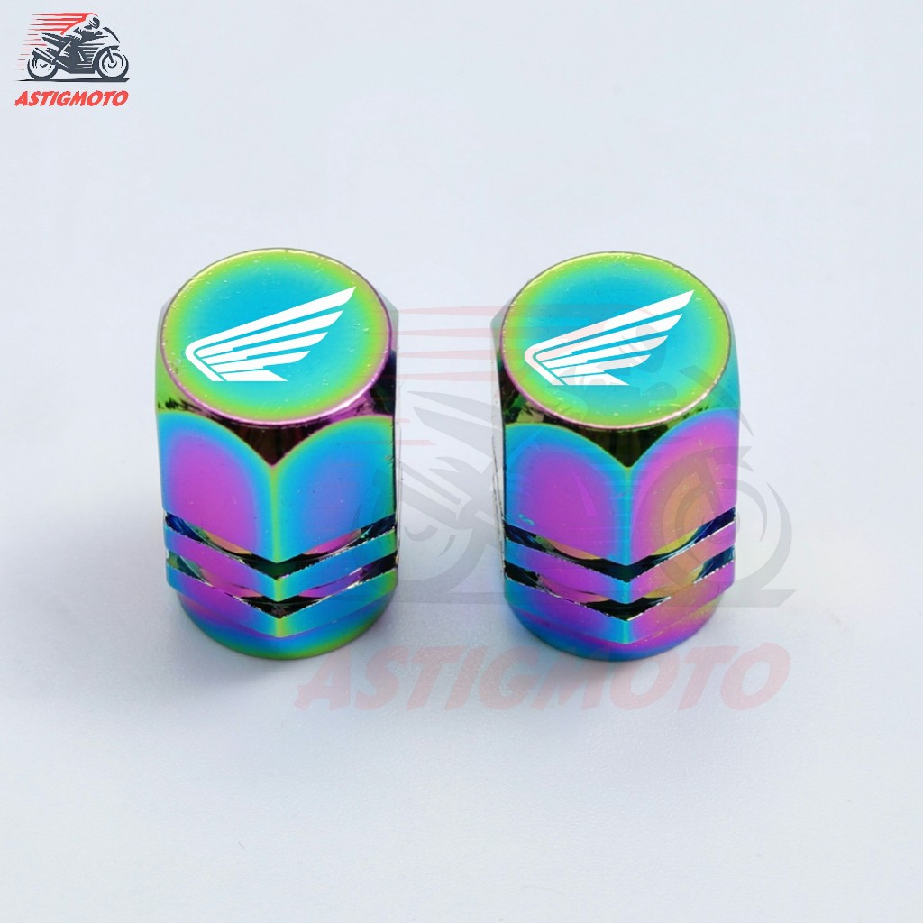 2pcs สําหรับ Honda Universal รถจักรยานยนต์ยางวาล์ว Air Port Stem ฝาครอบปลั๊ก Pito อลูมิเนียมรถจักรยานยนต์อุปกรณ์เสริม