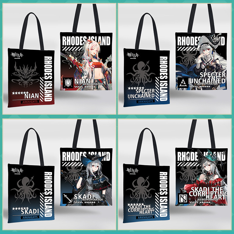 กระเป๋าผ้าแคนวาส Game Arknights Amiya Surtr กระเป๋าถือกระเป๋าสะพายไหล่เดียว