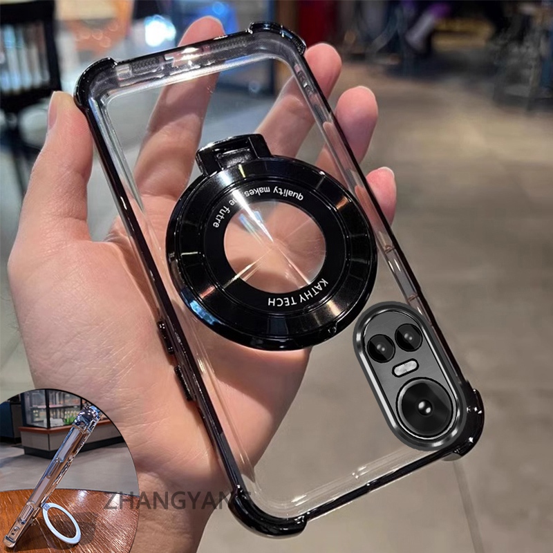 สําหรับ OPPO RENO 10 5G RENO 10 Pro 5G ความงามการออกแบบใหม่ของเคลือบด้วยไฟฟ้าสี่มุมกันกระแทกเคสโทรศัพท์ความละเอียดสูงโปร่งใส TPU นุ่มสําหรับผู้ถือโทรศัพท์