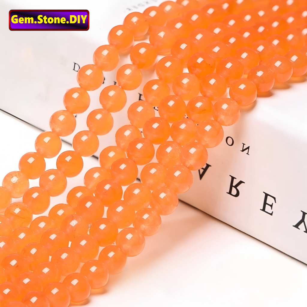 Orange Chalcedony Natural Stone，Loose Bead สีส้มโมราหินธรรมชาติ,หลวมลูกปัด ตัวเว้นวรรค สําหรับสร้อยข้อมือ/สร้อยคอ/แหวน/ต่างหู,ขายส่งทําด้วยมือทําเองเครื่องประดับอุปกรณ์เสริม,สร้อยข้อมือหินคริสตัลอัญมณี,ลูกปัดคริสตัล