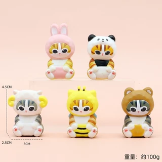 5 ชิ้น/6 ชิ้น/เซ็ตการ์ตูนอะนิเมะ Mofusand Shark Cat Marine Life ปลาหมึก Tempura กุ้งทอดแมว Kuromi ผลไม้รุ่น Q PVC ตัวเลขการกระทําตุ๊กตาของเล่น