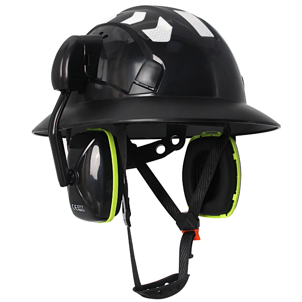 AOLAMEGS Full Brim Safety Helmet Protective Earmuffs สติกเกอร์สะท้อนแสงวิศวกร 6 จุด CE ANSI