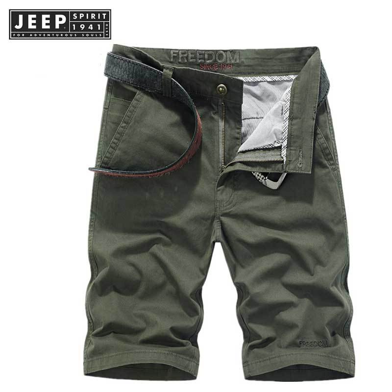 JEEP SPIRIT 1941 ESTD Men Cotton Cargo Shorts Men Bermuda Beach Jogger Shorts