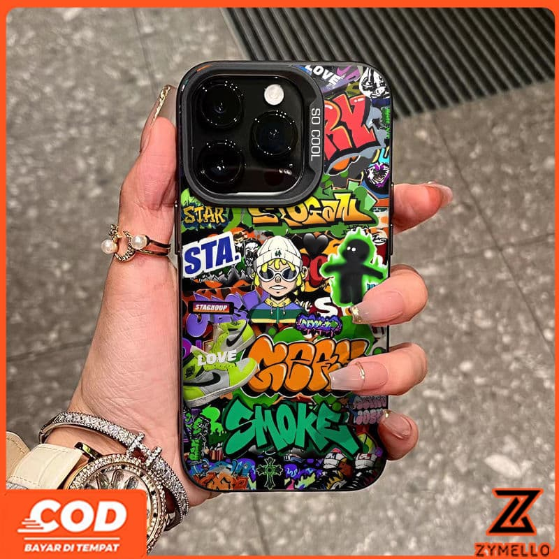 สําหรับ OPPO Reno 13F Reno 13 Pro Reno12 F Reno11 F Reno 11 Pro Reno 10 Reno 8T Reno 8Z Reno 7Z Reno8 แฟชั่นและอินเทรนด์ stickman กันกระแทกเคสโทรศัพท์ TPU