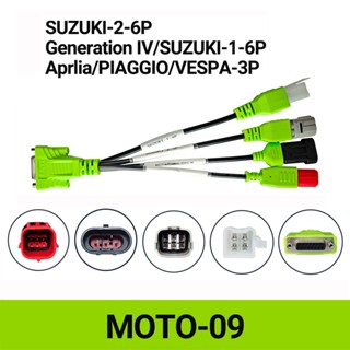 MOTO-09 3IN1 สายวินิจฉัยรถจักรยานยนต์สําหรับ Suzuki-1 6PIN ส…