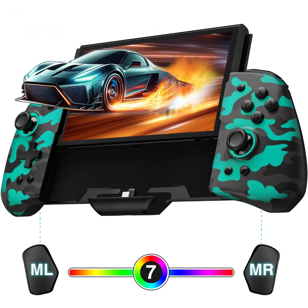 สวิตช์ตัวควบคุมมือถือสําหรับ Nintendo/OLED Joycons ตัวควบคุมสวิตช์ที่ปรับแต่งได้, Luminous Ergonomic