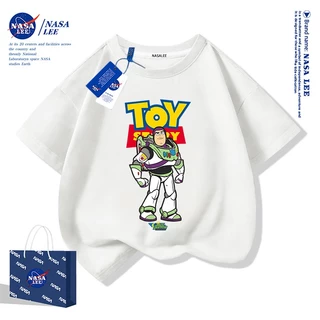 【จัดส่งภายใน 48 ชั่วโมง】เสื้อยืดแขนสั้นเด็ก NASA ผ้าฝ้ายขาว ลายทอยสตอรี่ (Toy Story) สไตล์แฟชั่น ใส่ได้ทั้งเด็กชายและเด็กหญิง