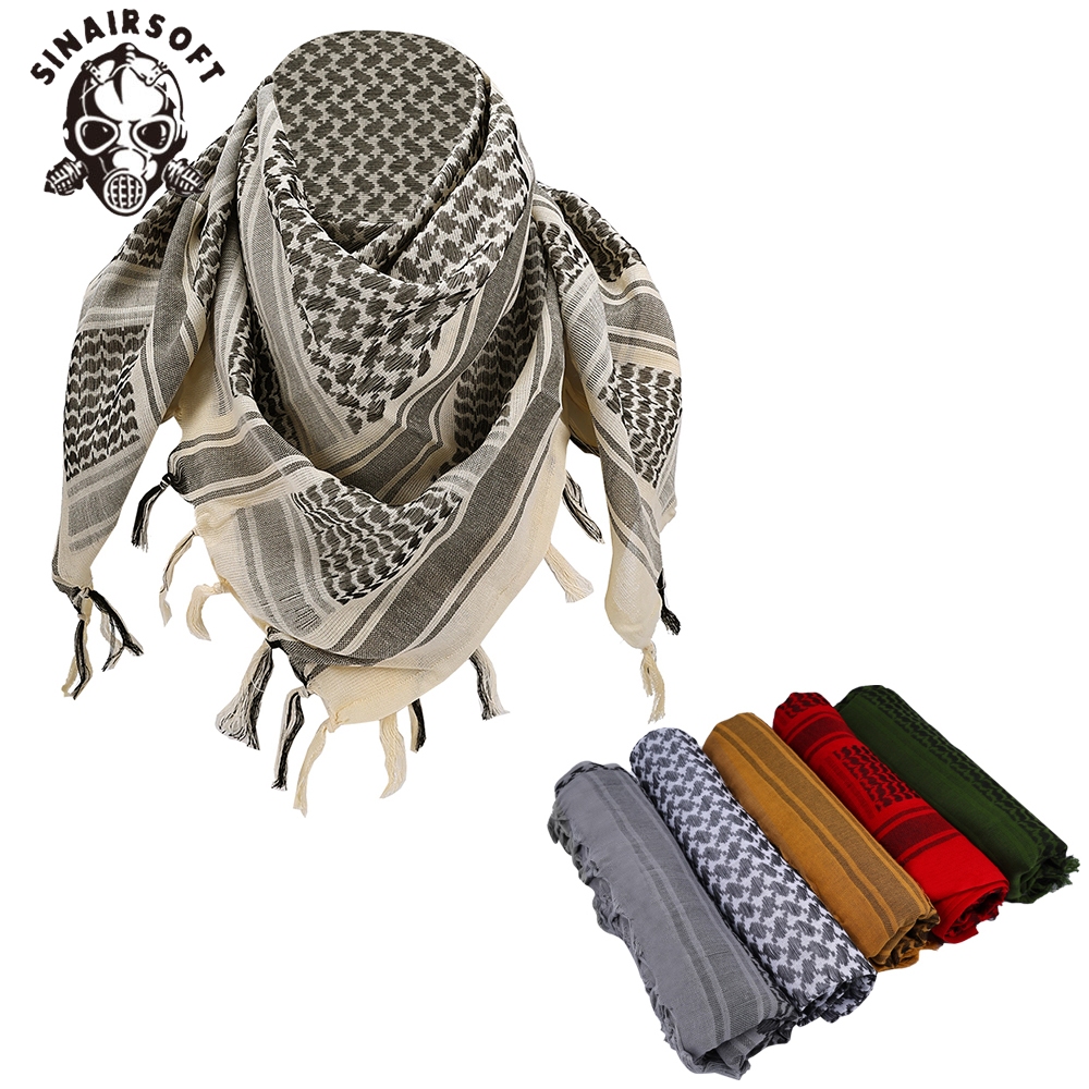 SINAIRSOFT ผ้าฝ้ายทั้งหมดกันลมผ้าพันคอหนากลางแจ้งผ้าคลุมไหล่ผ้าพันคอ Jacquard