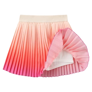 Pitidrogo Girls Feather Ombre จีบ Skort กระโปรงเด็กพร้อมกางเกงขาสั้นนิรภัยในตัว