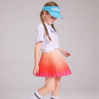 Pitidrogo Girls Feather Ombre จีบ Skort กระโปรงเด็กพร้อมกางเกงขาสั้นนิรภัยในตัว