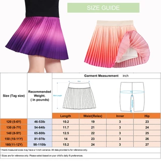 Pitidrogo Girls Feather Ombre จีบ Skort กระโปรงเด็กพร้อมกางเกงขาสั้นนิรภัยในตัว