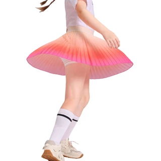 Pitidrogo Girls Feather Ombre จีบ Skort กระโปรงเด็กพร้อมกางเกงขาสั้นนิรภัยในตัว