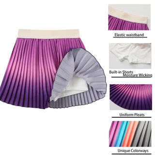 Pitidrogo Girls Feather Ombre จีบ Skort กระโปรงเด็กพร้อมกางเกงขาสั้นนิรภัยในตัว