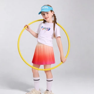 Pitidrogo Girls Feather Ombre จีบ Skort กระโปรงเด็กพร้อมกางเกงขาสั้นนิรภัยในตัว