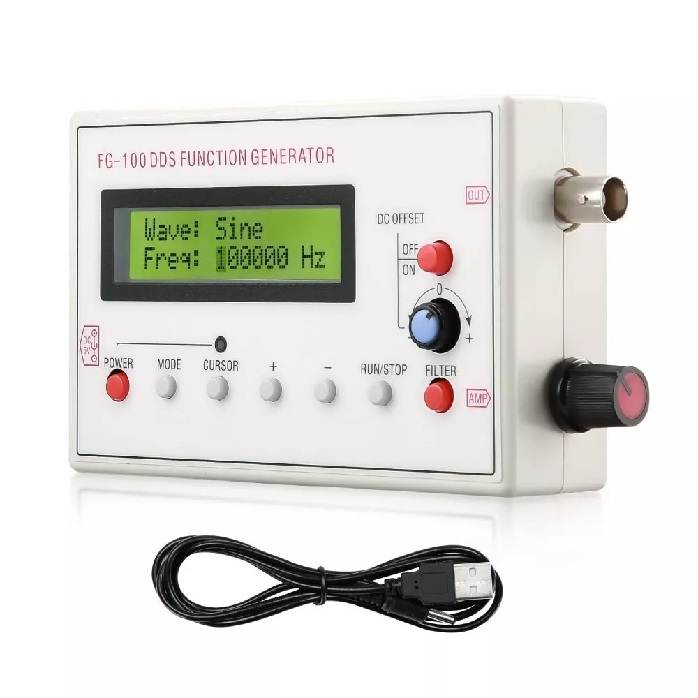 SeeSii 1HZ-500KHZ DDS เครื่องกําเนิดสัญญาณที่ใช้งานได้สามเหลี่ยมไซน์ความถี่ต่ํา