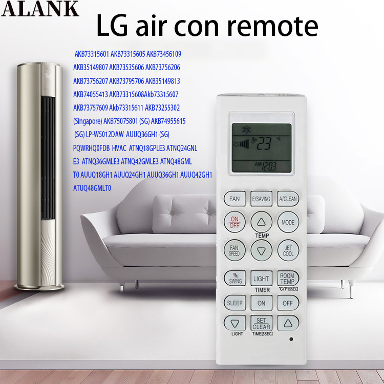 ALANK Remote รีโมทแอร์ LG (สำหรับแอร์แบบแยกส่วน /ไม่ต้องตั้งค่า ใช้ได้เลย) รีโมท AKB73315601