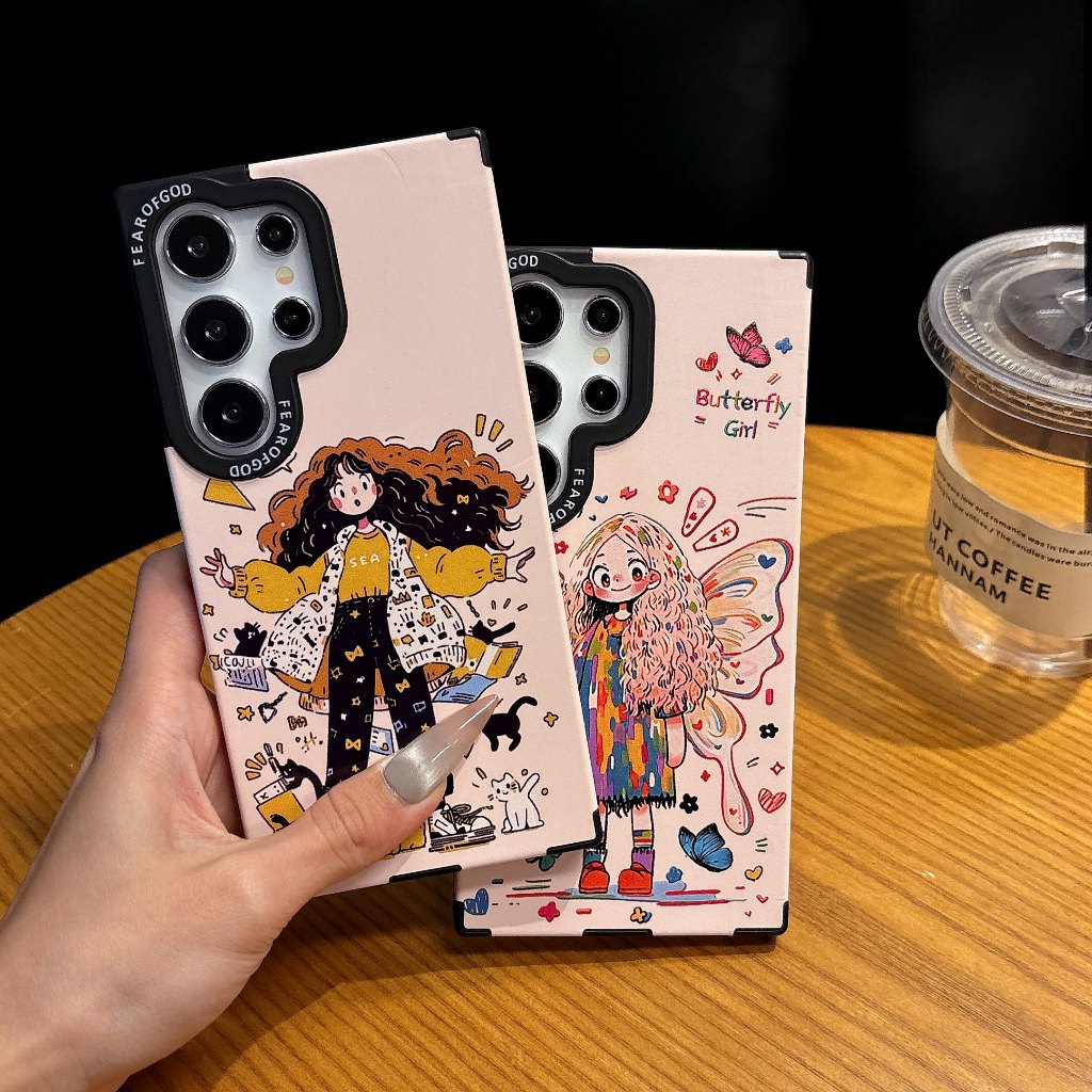 คอร์เทกซ์ การ์ตูนน่ารัก Butterfly Girl Magnetic เคส Samsung Galaxy S26 Ultra S25 Ultra S25 Plus S25 S24 Ultra S24 Plus S24 S23 Ultra S22Ultra Case เคสโทรศัพท์ใหม่ ซิลิโคนอ่อนนุ่มป้องกันการตก เคสมือถือซัมซุง