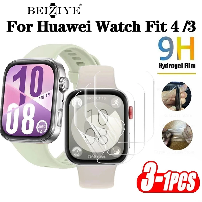 1-3pcs Hydrogel ฟิล์มสําหรับ For Huawei Watch Fit 4/4 pro สมาร์ทนาฬิกาป้องกันฟิล์มสําหรับ For Huawei Watch Fit 3 Smart Watch อุปกรณ์เสริมไม่แก้ว