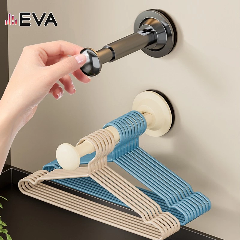 【EVA】【จัดส่งในพื้นที่】เสาแขวนได้ตะขอแขวนผนังถ้วยดูดประเภทเล็บติดตั้งฟรี