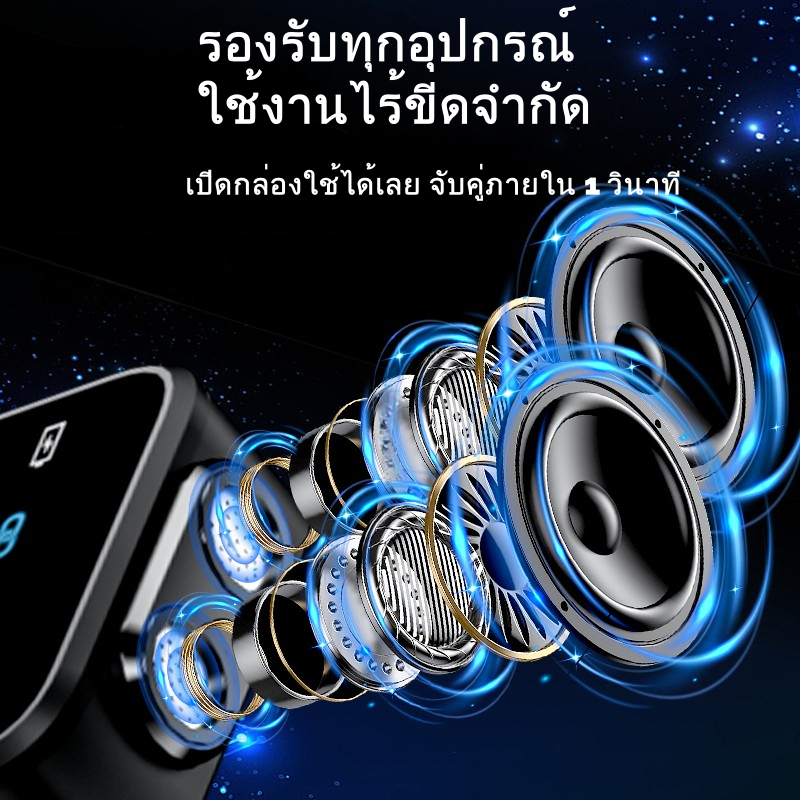 ไมโครโฟนไร้สาย ไมโครโฟนไร้สาย พร้อมตัวรับสัญญาณ 2 ตัว ลดเสียงรบกวน พร้อมกล่องชาร์จ ใช้ได้กับ iPhone/Type-C