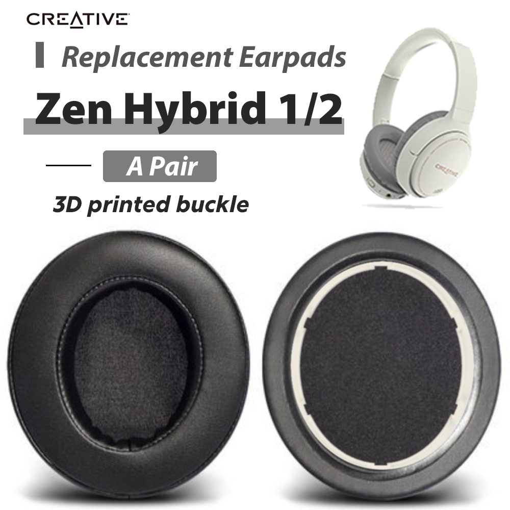 เปลี่ยนแผ่นรองหูฟังสําหรับ Creative Zen Hybrid/Hybrid2 3D การพิมพ์หัวเข็มขัด Earmuffs โปรตีนหนัง Breathable ทนทานสําหรับ All-Day Comfort