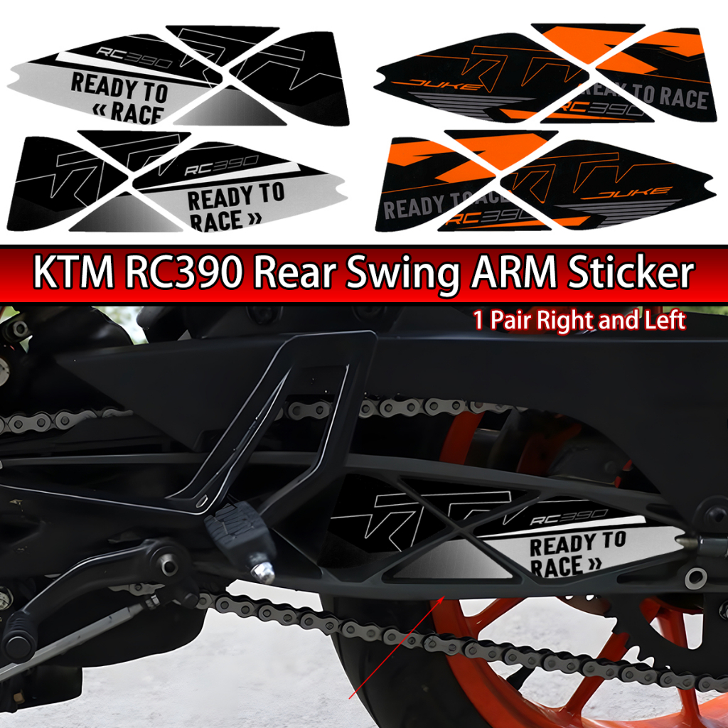 KTM RC390 ด้านหลัง Swing ARM 3M สติกเกอร์สำหรับ มอเตอร์ไซค์  อุปกรณ์เสริมขวาซ้ายหนึ่งคู่กันน้ำ ขูด สะท้อนแสงตกแต่ง รูปลอก