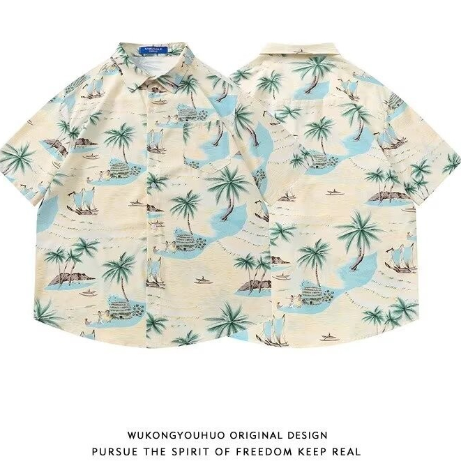 EERSHENSHI เสื้อฮาวายวินเทจสําหรับวันหยุดฤดูร้อน