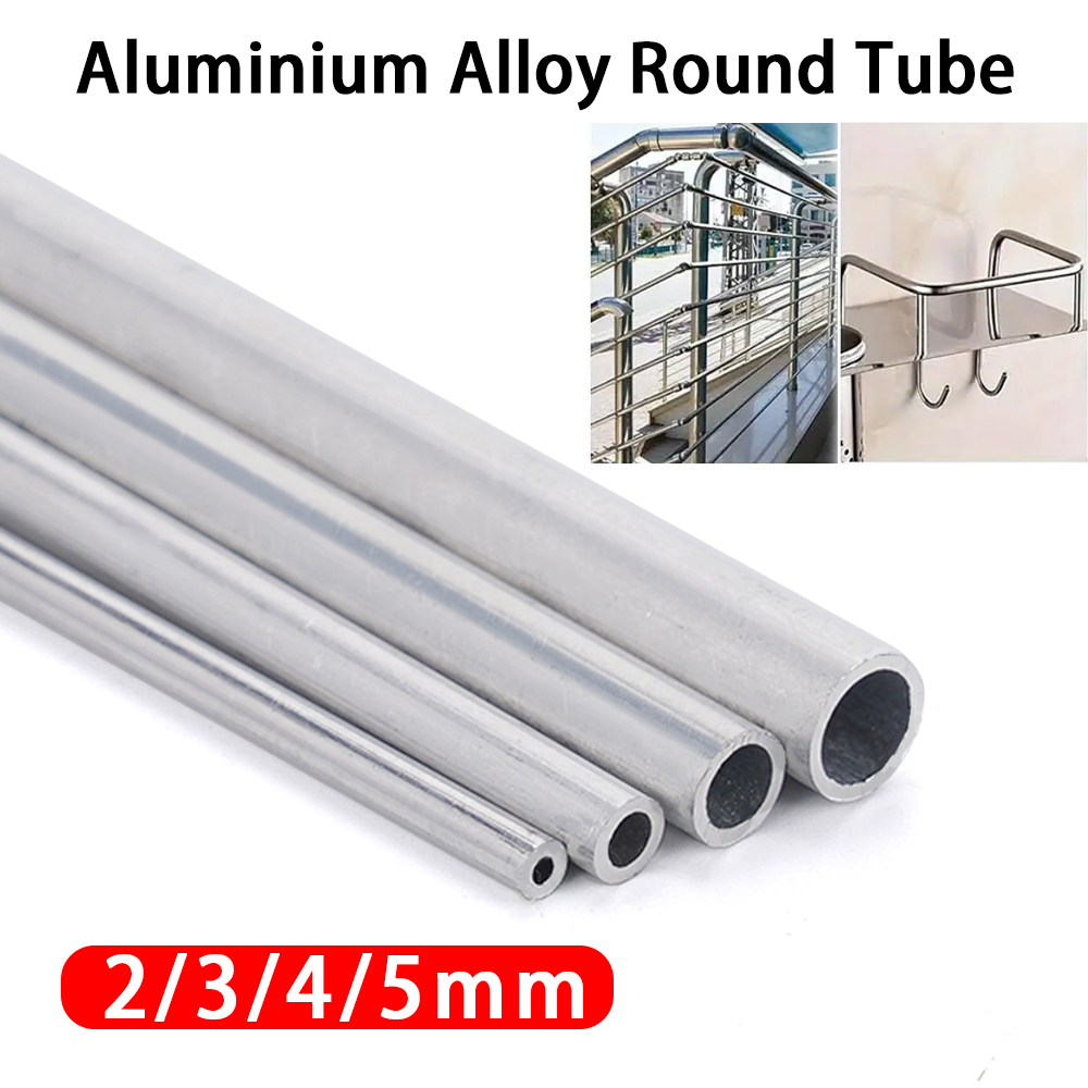 ท่ออลูมิเนียมหลายขนาด 2-5 มม.x300 มม.6063 โลหะผสมสําหรับงานฝีมือ DIY ชั้นวางห้องน้ําตัดพื้นผิวเชื่อมสําหรับElectroplating – โปรปัง
