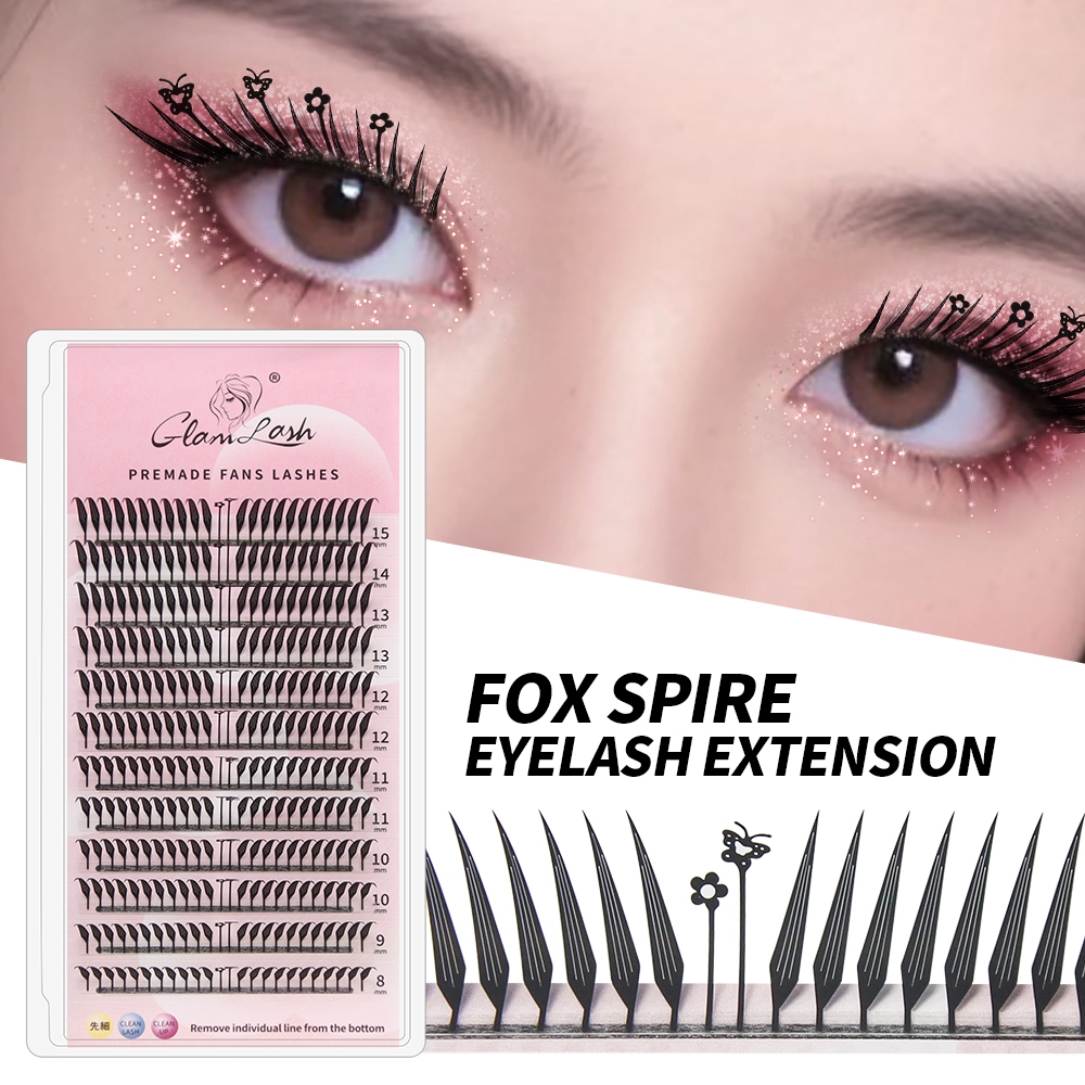 GLAMLASH 12Lines Fox Spire Eyelash Extension ราคา ถูกที่สุด ดีลบีเคเค