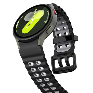 กีฬาสายรัดซิลิโคนคู่สีสร้อยข้อมืออุปกรณ์เสริมสําหรับ Galaxy Watch 7 FE 6 5 Pro 4 45mm 44mm 40mm Classic 47mm 43mm 46mm 42mm