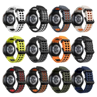 กีฬาสายรัดซิลิโคนคู่สีสร้อยข้อมืออุปกรณ์เสริมสําหรับ Galaxy Watch 7 FE 6 5 Pro 4 45mm 44mm 40mm Classic 47mm 43mm 46mm 42mm