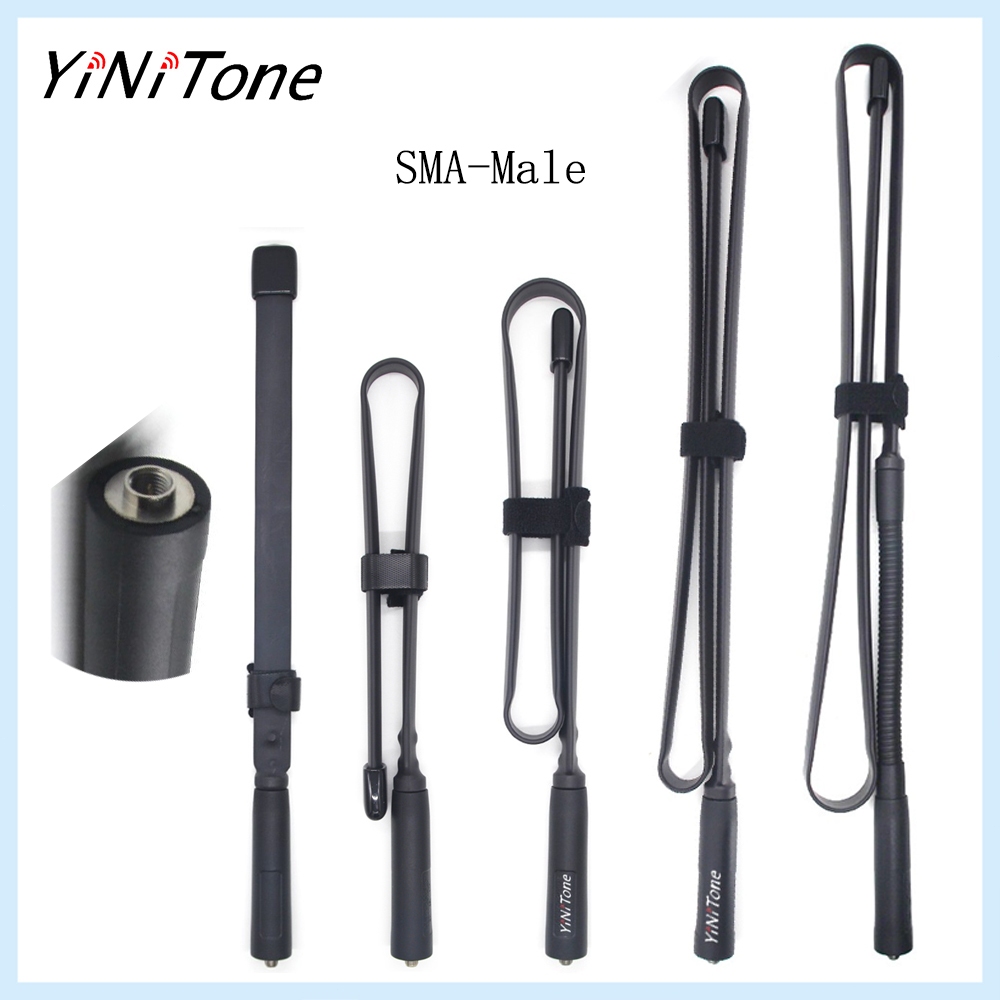 เสาอากาศแบบพับได้ SMA ชายสําหรับ ICOM TYT YAESU VX-6R เครื่องส่งรับวิทยุ 144/430MHz Dual Band VHF/UH