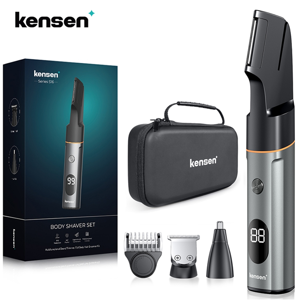 Kensen เครื่องเล็มขนน้องชาย เครื่องโกนขน จุดซ่อนเล้น ที่กันจอนขนตามร่างกาย ปัตตาเลี่ยนไฟฟ้า กันน้ํา หลายทิศทาง พร้อมกระเป๋า สําหรับตัดผม เครื่องโกนหนวดส่วนส่วนตัว Body Hair Trimmer เครื่องโกนขนไฟฟ้า