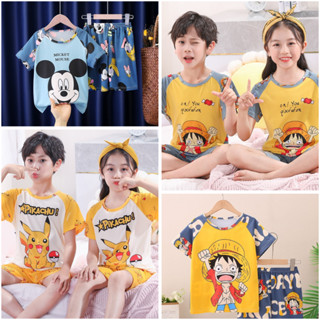 ชุดนอนแขนสั้น PJ แฟชั่นฤดูร้อน สําหรับเด็กวัยหัดเดิน