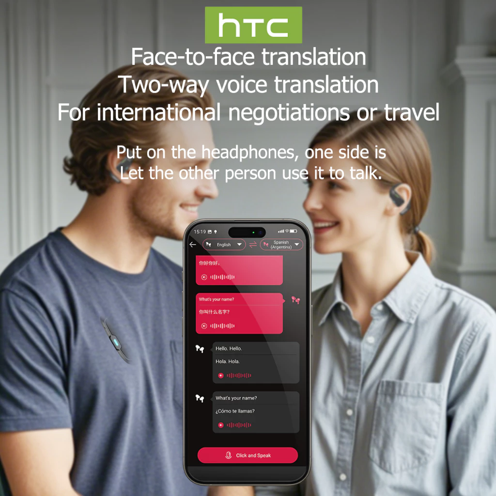 HTC NE20 หูฟัง AI แปลภาษา Bluetooth 6.0 ไร้สาย thumbnail 5