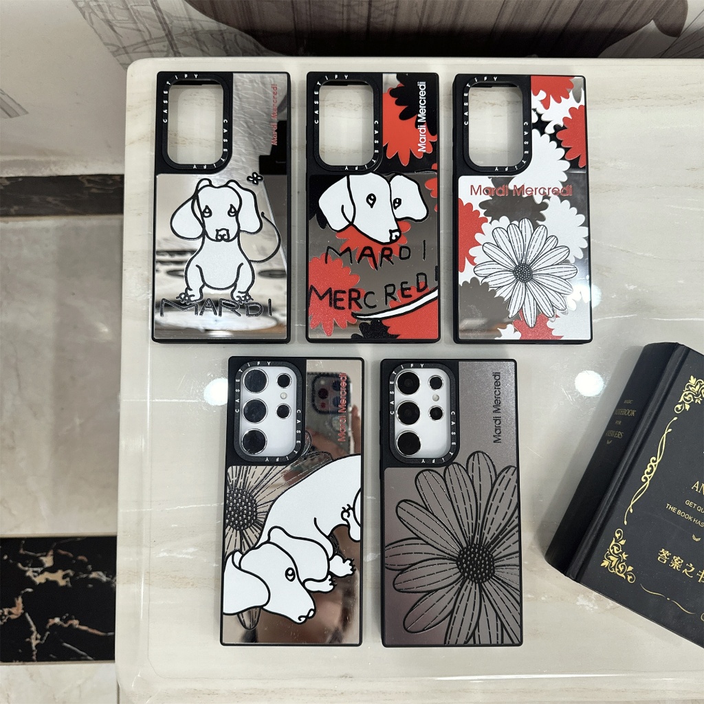 กระจก แฟชั่น ดอกเดซี่ Magnetic เคส Samsung Galaxy S25 Ultra S25 Plus S25 S24 Ultra S24 Plus S24 S23 Ultra Case เคสโทรศัพท์ใหม่ ตัวอักษรภาษาอังกฤษด้านข้าง แผ่นหลังอะคริลิค ขอบซิลิโคนอ่อนขอบป้องกันการตก เคสมือถือซัมซุง