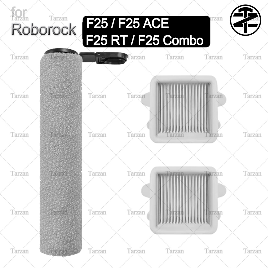 สําหรับอุปกรณ์เสริมสําหรับ Roborock F25 / F25 ACE / F25 RT / F25 Combo Wet & Dry เครื่องดูดฝุ่น : แปรงลูกกลิ้ง กรอง