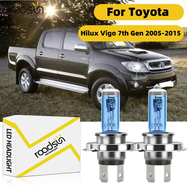 Fit สําหรับ Toyota Hilux Vigo 7th Gen 2005-2015 ไฟหน้ารถหลอดไฟ Super White ฮาโลเจน 800% ความสว่าง 100W 6000K 20000LM Plug-N- Play Canbus ไม่มีข้อผิดพลาด