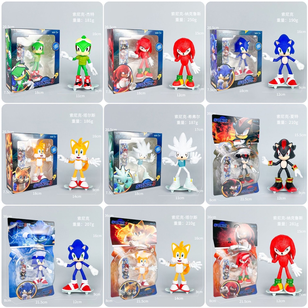 1 ชิ้น 16 ซม.เกมเม่นชนิดบรรจุกล่อง Jet the Hawk Knuckles Echidna Miles Prower หางเงิน Shadow PVC ตัว