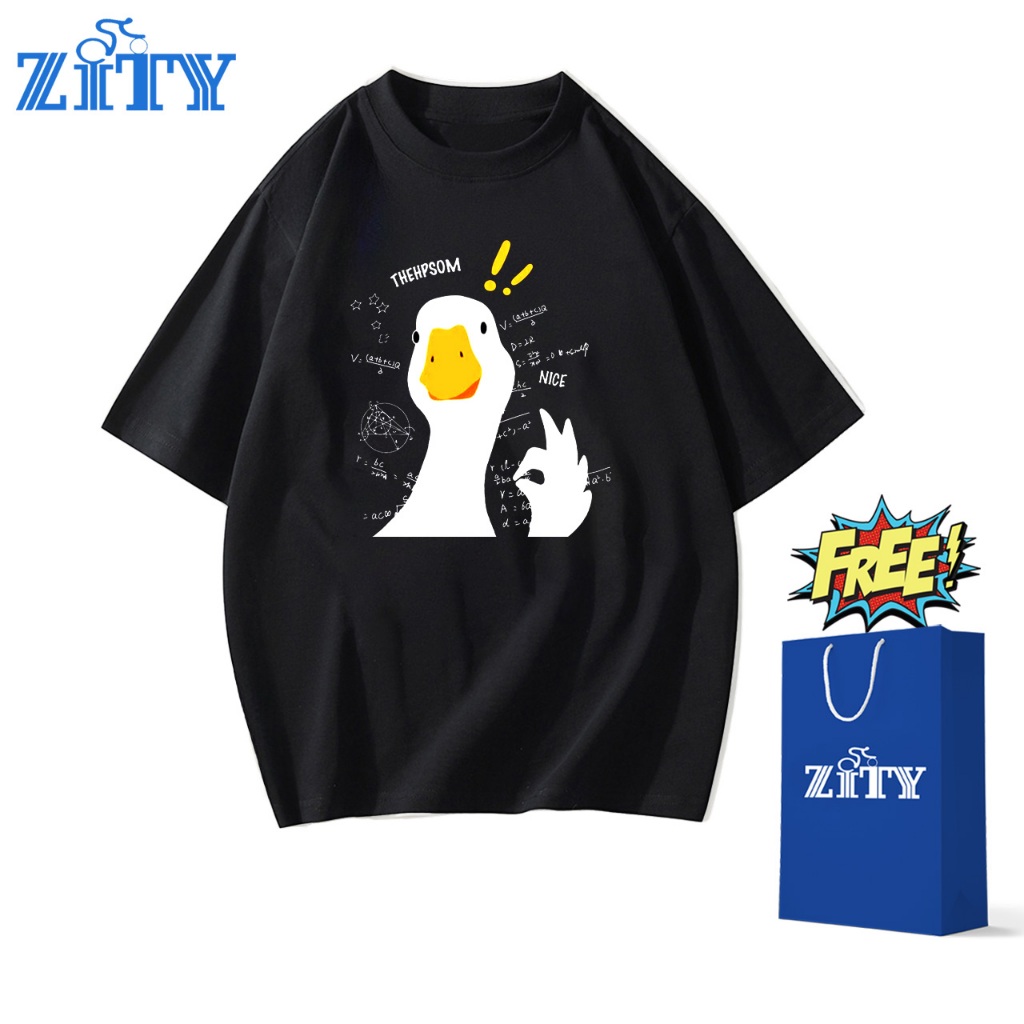 ✨สินค้าพร้อมส่ง✨เสื้อยืดคอกลมลายร่วมกับ ZITY ใส่ได้ทั้งชายและหญิง ผลิตจากผ้าคอตตอน 100% เหมาะสำหรับเยาวชน