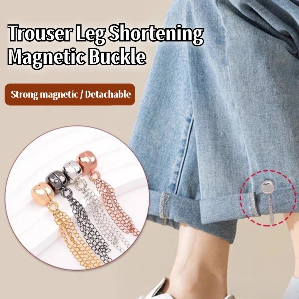 2 ชิ้น/คู่กางเกงขา Cuff Fixing หัวเข็มขัดแม่เหล็กที่ถอดออกได้ No-pin No-sew โลหะเสื้อผ้ากางเกงเสื้อปิดปุ่มแม่เหล็ก