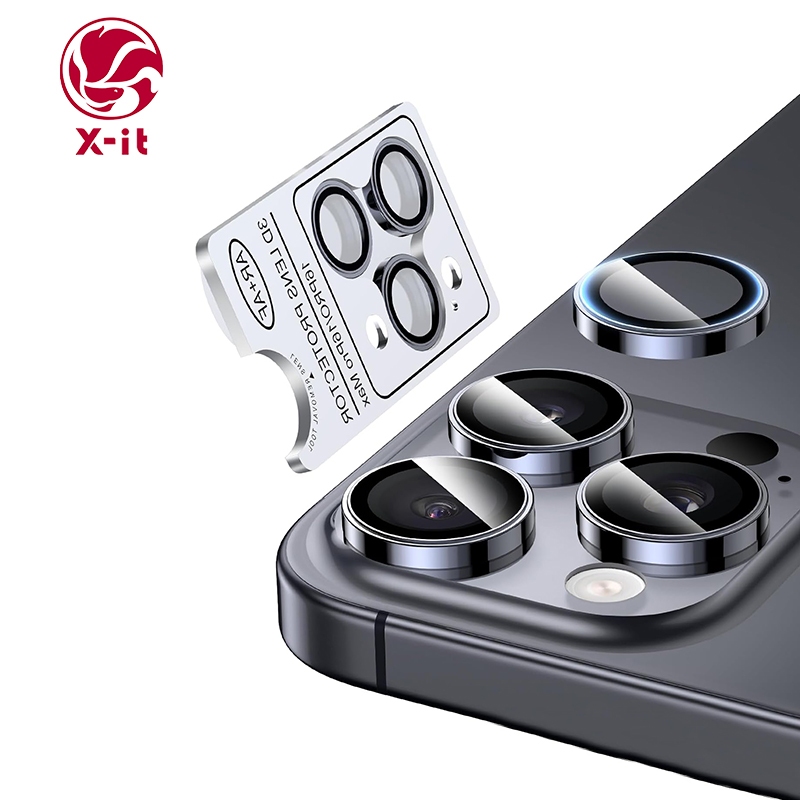 X-IT กระจกเกรดทหาร 9H + สําหรับ iPhone 11 12 13 14 15 16 16e Pro Max ตัวป้องกันเลนส์กล้อง [1:1 Invisible Fit & Ultra Clarity] กระจกนิรภัยกันรอยกล้องไทเทเนียมสีขาว
