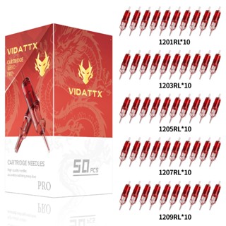 เข็มตลับสัก 50 ชิ้น/กล่อง เข็มสัก RL ขนาดผสม, #12 มาตรฐานสาร…