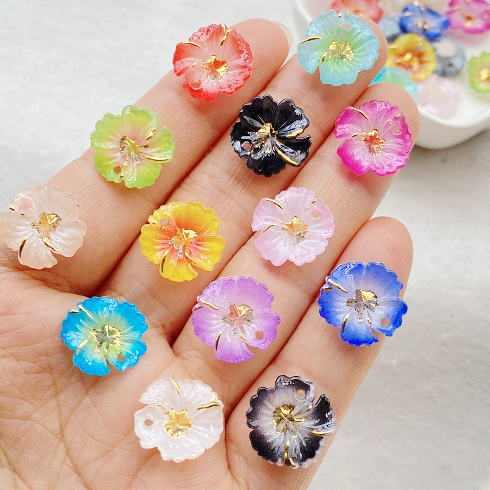 20ชิ้นของผสมเรซิ่นเล็บมินิ3งที่มีสีสันประกายคริสตัลดอกไม้ตกแต่งเล็บทําเองหัตถกรรมตกแต่งเล็บ3งเครื่องประดับที่มีรู