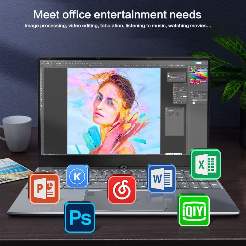 ยี่ห้อใหม่ Intel Core i7 แล็ปท็อป 16GB RAM 1TB SSD หน้าจอ 15.6 นิ้วในตัว WEBCAM WiFi บลูทูธแล็ปท็อปธุรกิจแบบพกพา Windows11