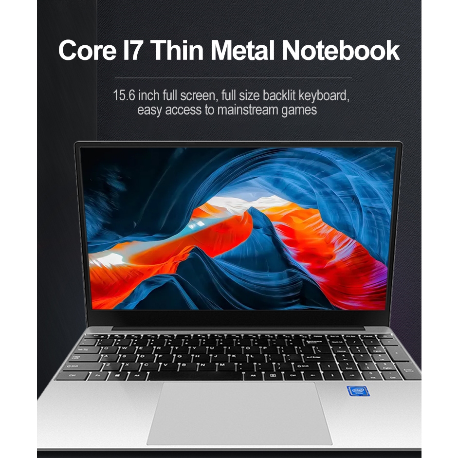 ยี่ห้อใหม่ Intel Core i7 แล็ปท็อป 16GB RAM 1TB SSD หน้าจอ 15.6 นิ้วในตัว WEBCAM WiFi บลูทูธแล็ปท็อปธุรกิจแบบพกพา Windows11