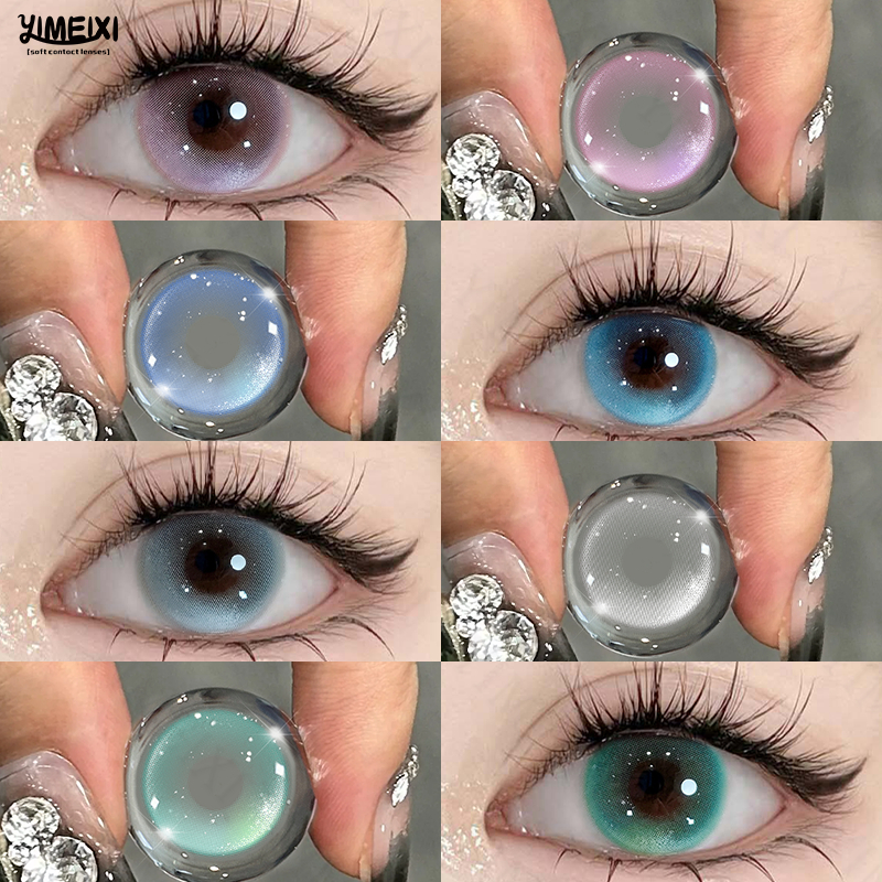 Yimeixi สีโปร่งแสงคอนแทคเลนส์คอนแทคเลนส์สายตาสั้น 0 ~ 8.00 Shepherdess Girls Series 14.5 มม. Hydrating และสะดวกสบาย 1 ปีใช้